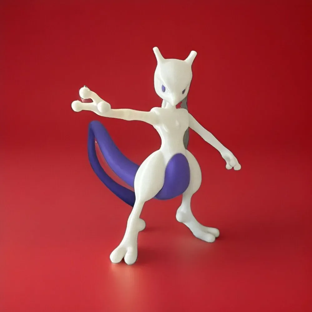 Mewtwo 6 in Pokemon Figurine High Fidelity Design USA Made Sustainable Materials
